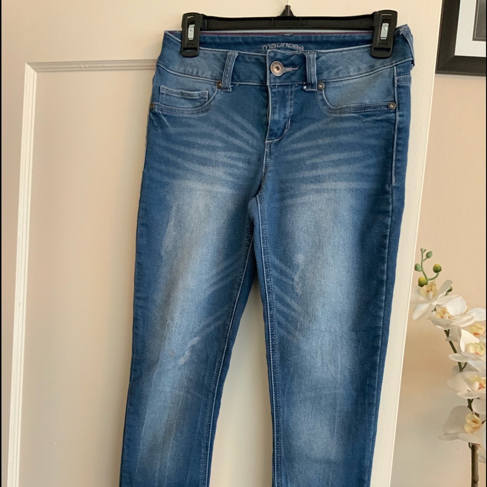 Blue skinny jeans